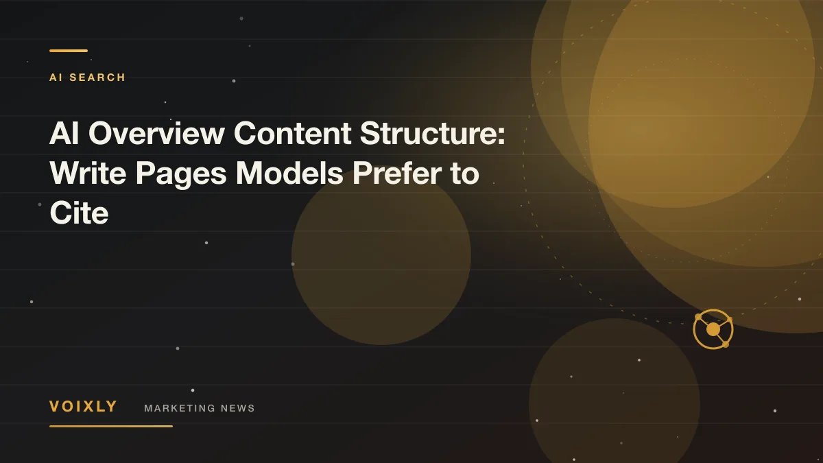 AI Overview Content Structure: Write Pages Models Prefer to Cite — Voixly Marketing News cover